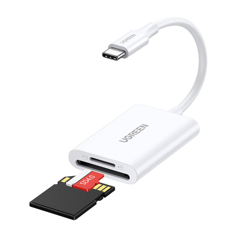 Ugreen 2-in-1 USB-C  CM265 Kártyaolvasó Fehér