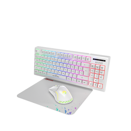 BILL MARVO Loot 30 billentyűzet+egér+egérpad combo - Fehér - UK /Membrán/