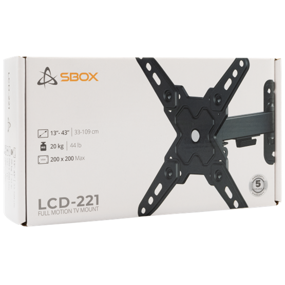  SBOX LCD-221-2 13"-43" dönthető, forgatható fali konzol