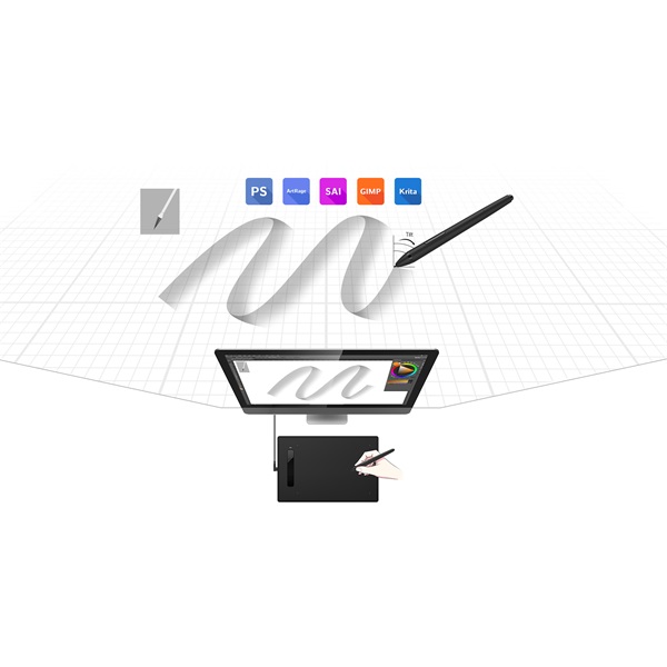 XP-PEN  Star G960S Plus 9"x6" 5080 LPI Grafikus tábla