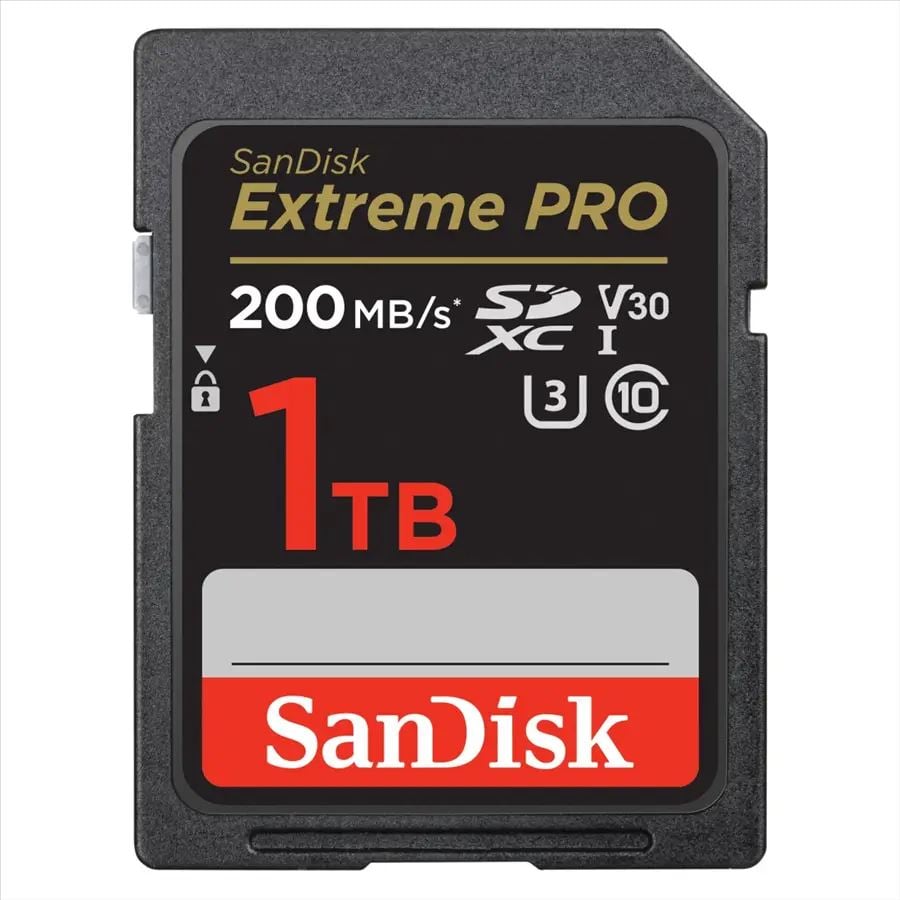 Sandisk SDSDXXD-1T00-GN4IN / 121599 1TB Extreme PRO SDXC 200 MB/s & 140 MB/s, UHS-I, Class 10, U3, V30   