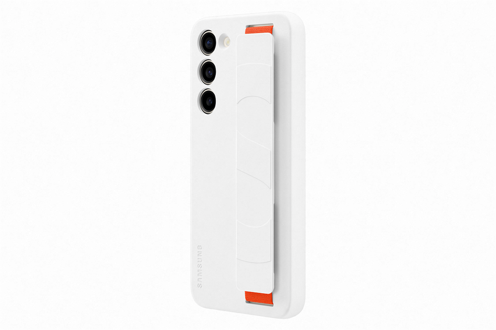 	Samsung Galaxy S23+ szilikontok szíjjal fehér 