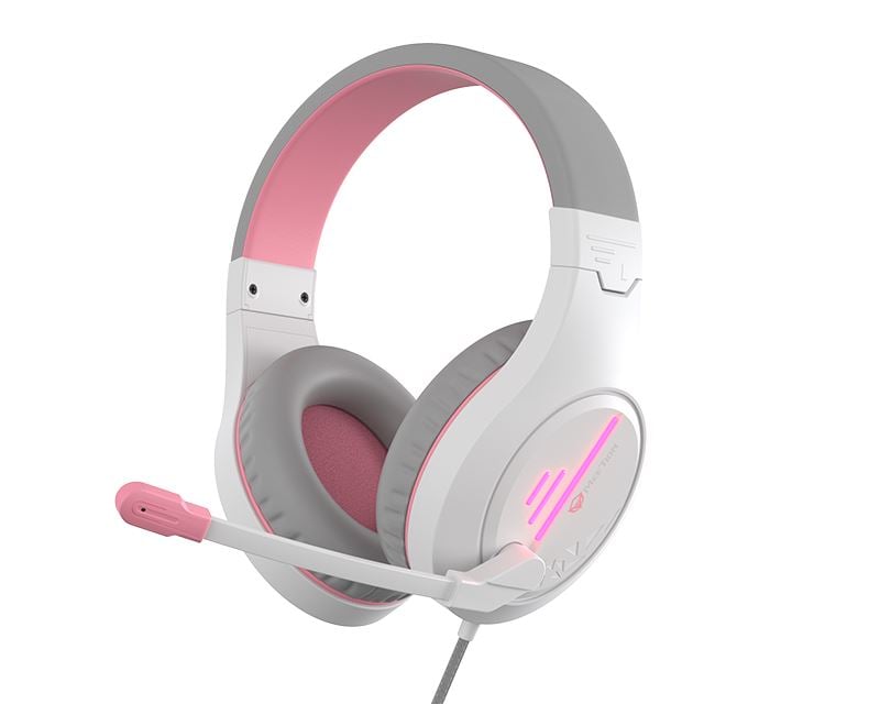 Meetion HP021 gaming headset fehér-rózsaszín (MT-HP021WP)