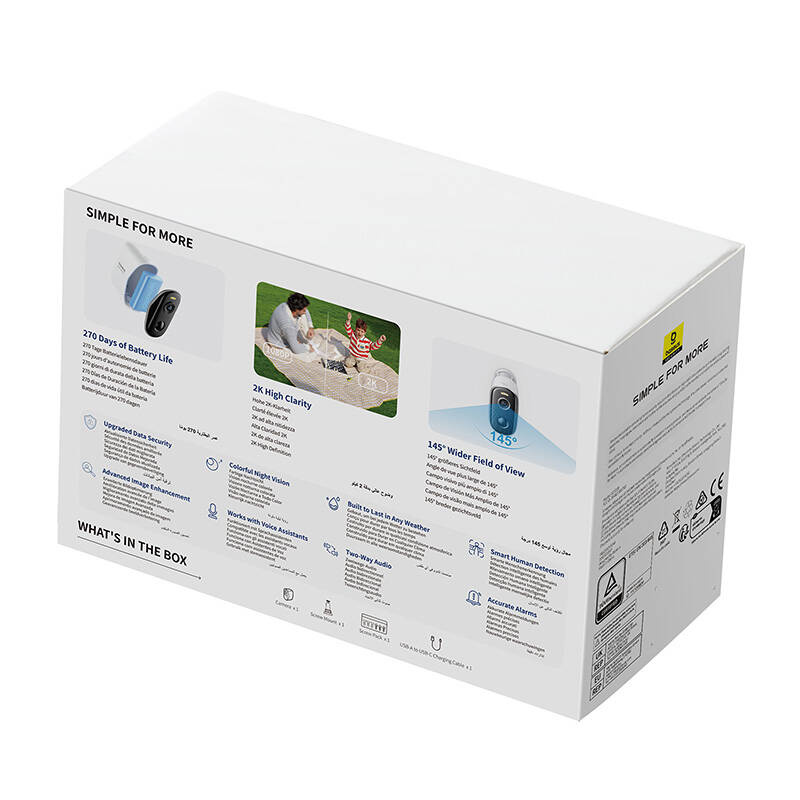 Baseus N1 Plus Outdoor Kamera Fehér