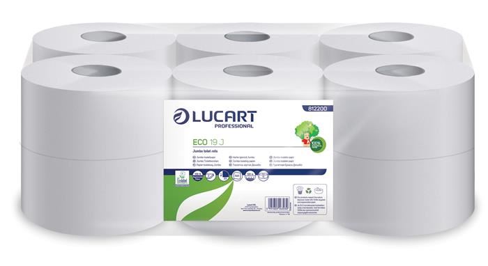 Lucart Eco toalettpapír, 2 rétegű 19cm fehér (812200)