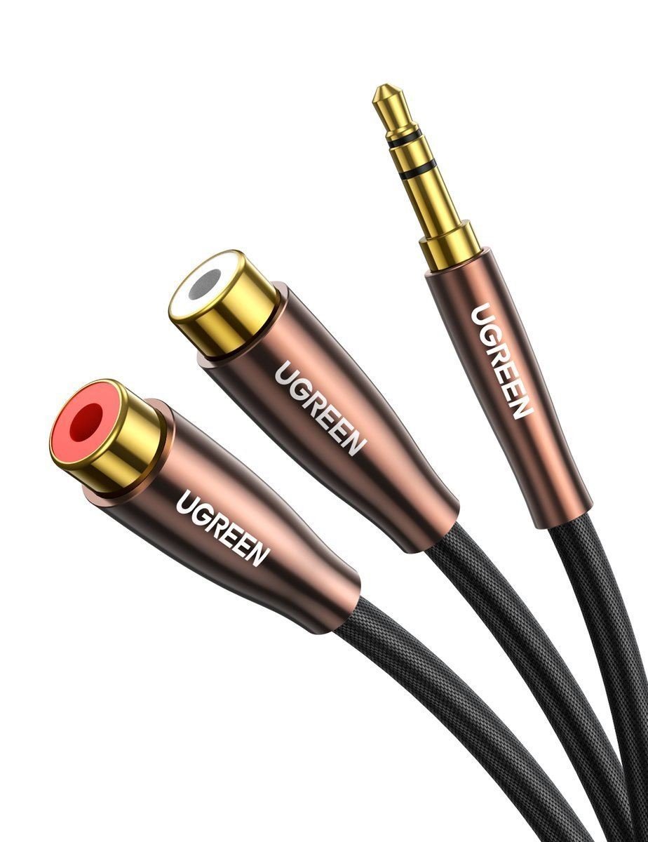 UGREEN AV194 3.5 mm jack - 2x RCA anya (Cinch) kábel 0.25m (50129)