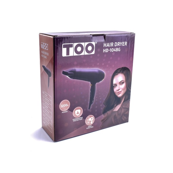 TOO HD-104BG hajszárító fekete