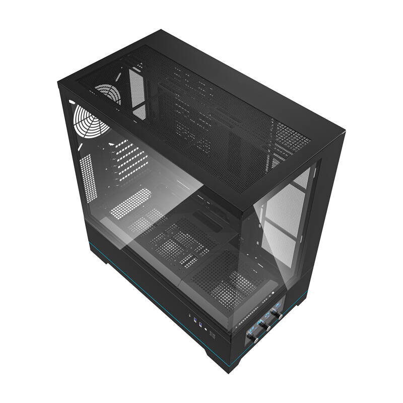 Darkflash DY451 számítógépház ventilátorok nélkül Fekete 