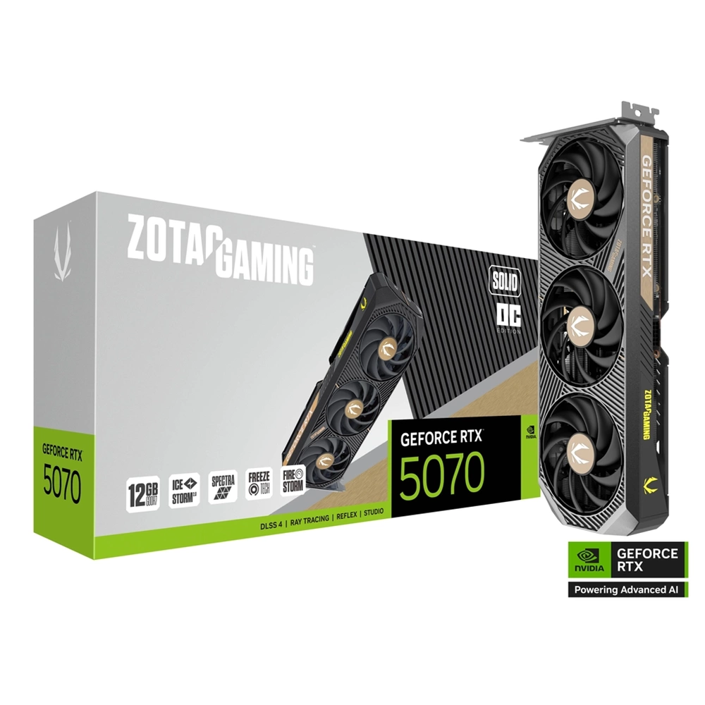 Zotac GeForce RTX5070 12GB GDDR7 Gaming Solid OC Videókártya