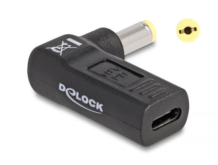 Delock USB-C anya - Acer 5,5 x 1,7 mm apa 90 hajlított laptop töltőkábel adapter (DL60009)