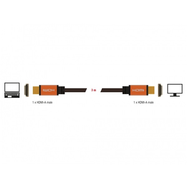 Delock 86987 3m nagy sebességű HDMI 48Gbps 8K 60Hz kábel Delock 86987 3m nagy sebességű HDMI 48Gbps 8K 60Hz kábel