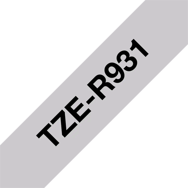 Brother TZe-R931 selyem szövet P-touch szalag (12mm) Black on Silver - 4m