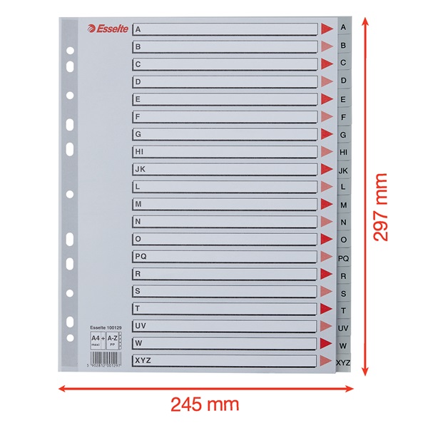 Esselte A-Z A4 Maxi műanyag regiszter