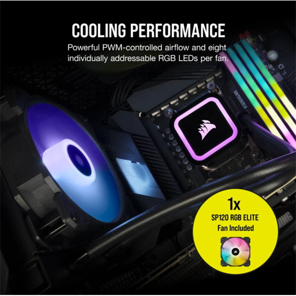 CORSAIR H60x ELITE, 120mm Radiator, Liquid CPU Hűtő