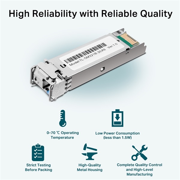 TP-LINK Switch SFP Modul 1000Base-BX WDM kétirányú 2km távolság, TL-SM321B-2