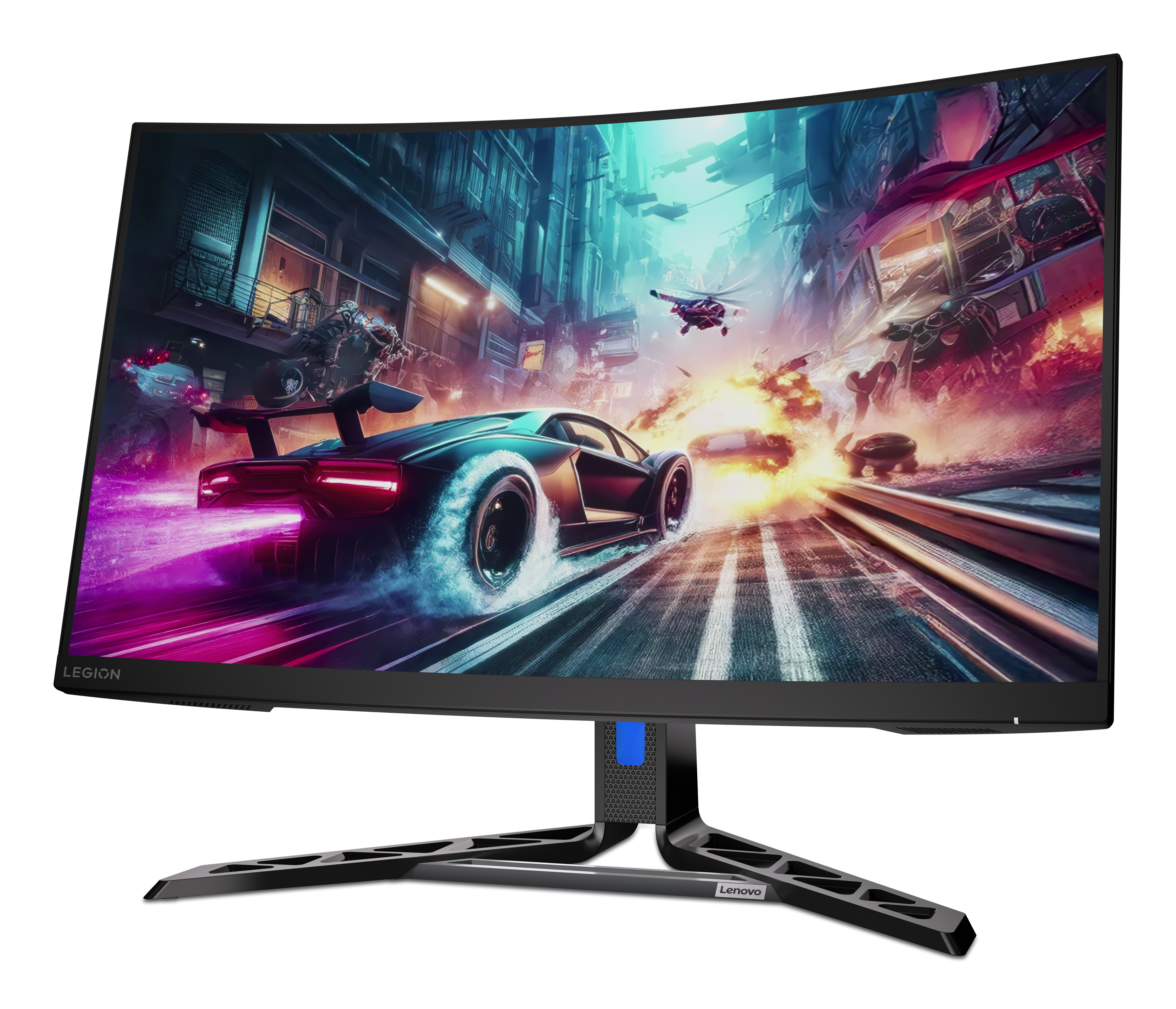 Lenovo 31,5" Legiob R32qc-30 Monitor - 2560x1440, QHD, LED, VA, 180Hz, 5ms, Ívelt, Hangszóró, FreeSync, Gamer, Fekete