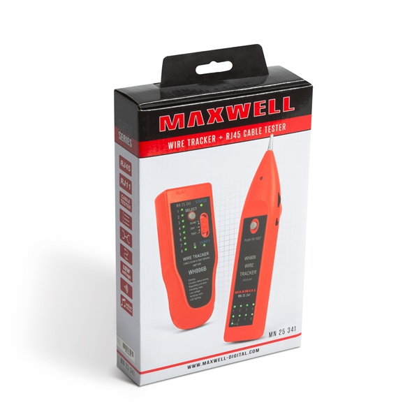 Maxwell 25341 érpárkereső RJ45 kábel teszterrel Maxwell 25341 érpárkereső RJ45 kábel teszterrel