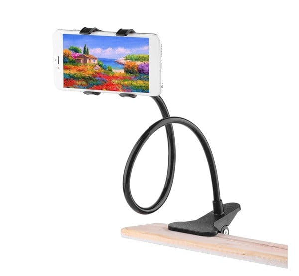 Asztali tartó (asztalra csiptethető, csipeszes tartó rész, 360°-os, flexibilis, 57cm, 7" méretig) FEKETE Asztali tartó (asztalra csiptethető, csipeszes tartó rész, 360°-os, flexibilis, 57cm, 7" méretig) FEKETE