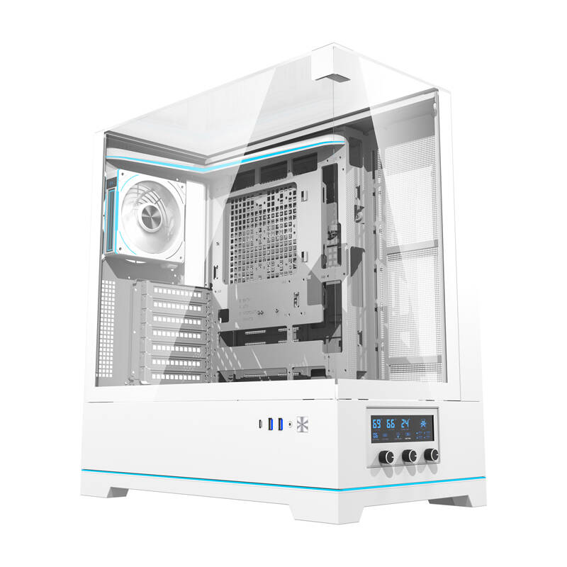 Darkflash DY450 PRO számítógépház + 1 ventilátor Fehér 