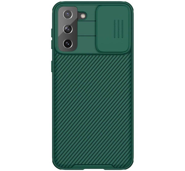 NILLKIN CAMSHIELD PRO műanyag telefonvédő (szilikon keret, közepesen ütésálló, kamera védelem, csíkos minta) SÖTÉTZÖLD [Samsung Galaxy ...