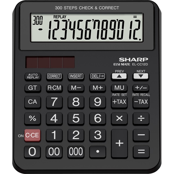 Sharp EL-CC12D napelemes irodai számológép Sharp EL-CC12D napelemes irodai számológép