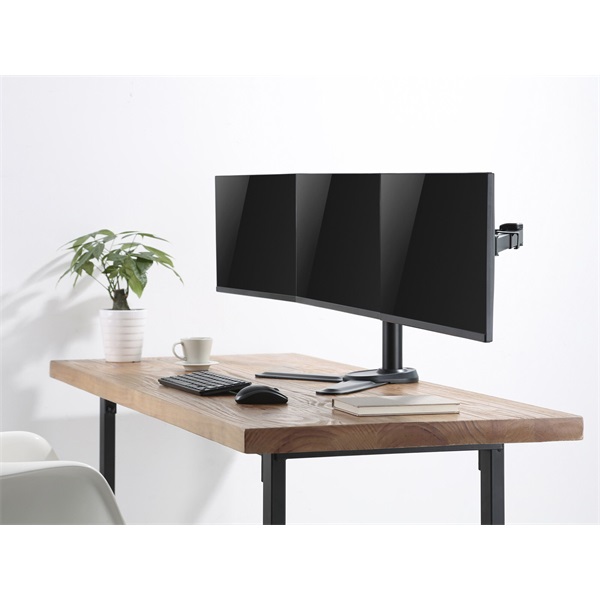 Equip 650125  17"-27" 3 monitor dönthető forgatható állítható magasság Monitor Asztali konzol  Fekete 