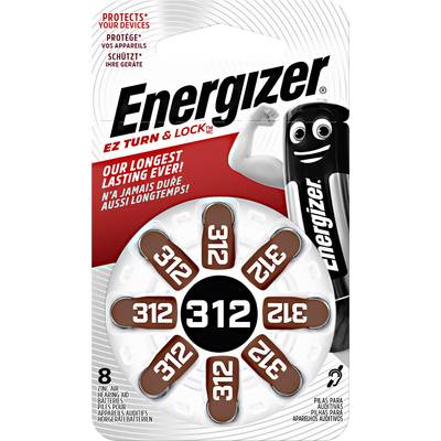 ZA312 hallókészülék elem, cink-levegő, 1,4V, 160 mAh, 8 db, Energizer ZA312, PR41
