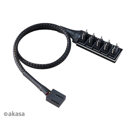  Akasa AK-CBFA08-30BK Flexa FP5H 5x 4pin 30cm PWM ventilátor kábel    