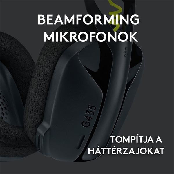 Logitech G435 LIGHTSPEED vezeték nélküli Gaming headset fekete (981-001050)