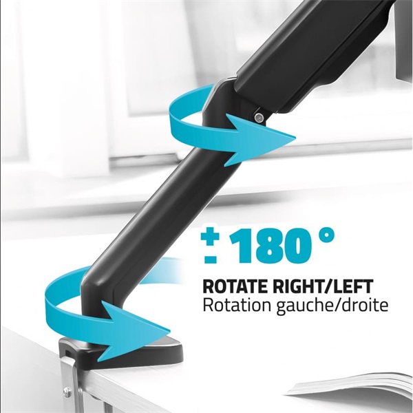 Advance Ergomount Dual  17-32"  Max.: 2x9kg dönthető  forgatható  gázrugó Monitor Asztali konzol   Fekete 
