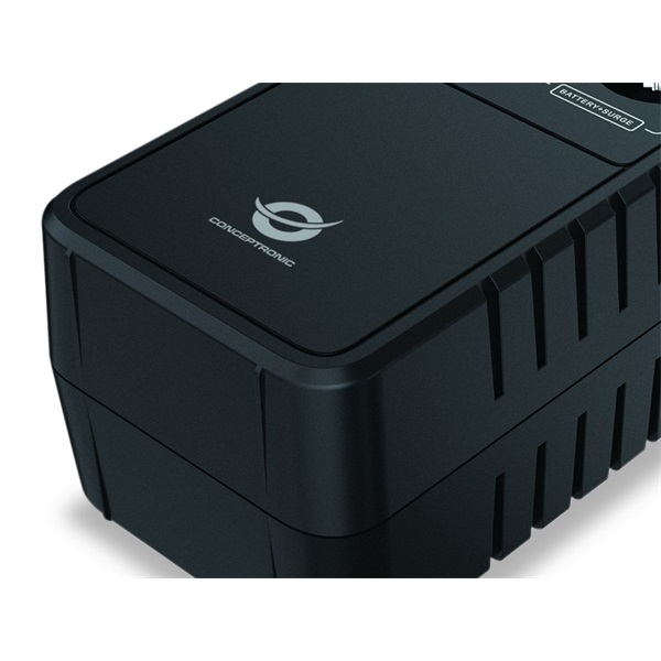 Conceptronic Elosztósor  650VA  ZEUS05E 6x Schuko Off line  RJ45 vonalvédelem Szünetmentes  Fekete 