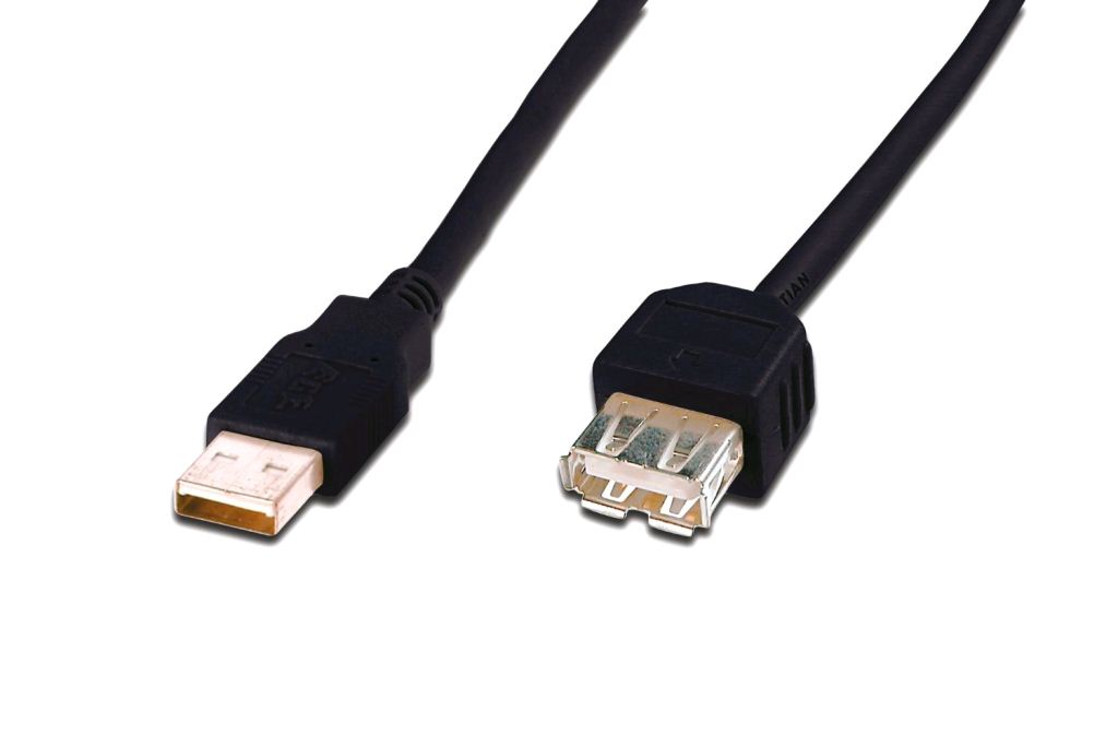 Assmann USB 2.0 hosszabbító kábel 1.8m fekete (AK-300202-018-S)