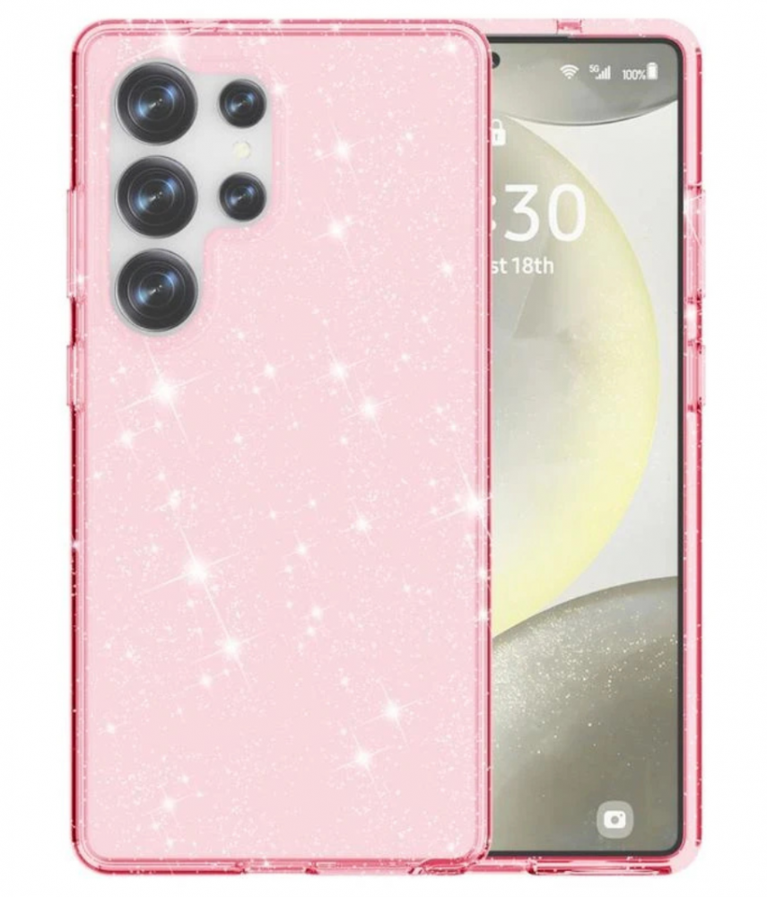 Samsung Galaxy S25 csillámos szilikon hátlap, Pink