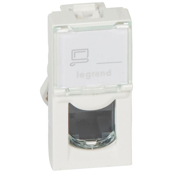 Legrand 076551 Program Mosaic LCS2 RJ45 Cat 5e UTP, 1 modul, fehér aljzat Legrand 076551 Program Mosaic LCS2 RJ45 Cat 5e UTP, 1 modul, fehér aljzat