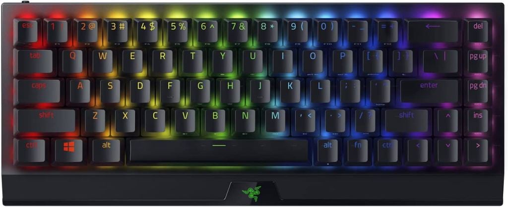 Razer BlackWidow V3 Mini HyperSpeed Yellow Switch US vezeték nélküli billentyűzet fekete  