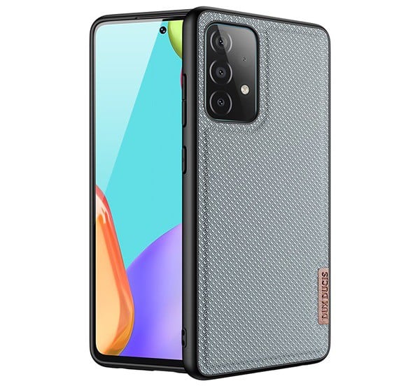DUX DUCIS FINO szilikon telefonvédő (műanyag belső, közepesen ütésálló, rács minta) SZÜRKE [Samsung Galaxy A72 5G (SM-A726F)]