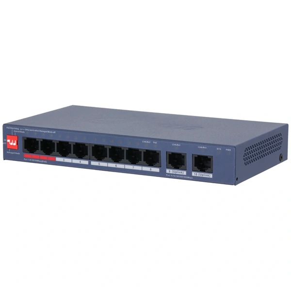 Dahua  CS4010-8ET2GT-110  Cloud menedzsment 8x 10/100 Mbps PoE + 2x 10/100/1000 Mbps port switch PoE