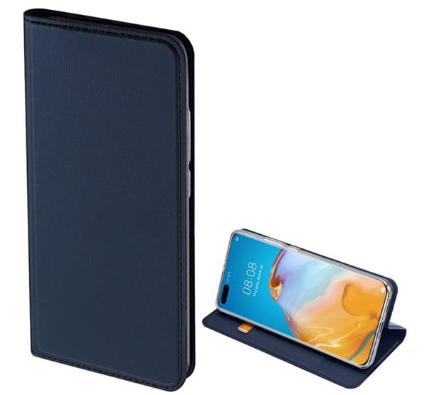DUX DUCIS SKIN PRO tok álló, bőr hatású (FLIP, oldalra nyíló, bankkártya tartó, asztali tartó funkció) SÖTÉTKÉK [Huawei P40]