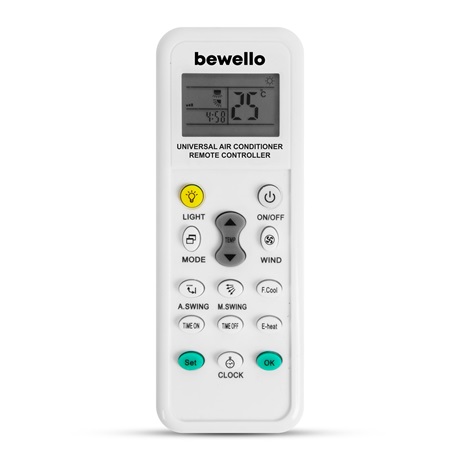 Bewello Univerzális légkondicionáló távirányító - 1000 az 1-ben - 2 x AAA - fehér Bewello Univerzális légkondicionáló távirányító - 1000 az 1-ben - 2 x AAA - fehér