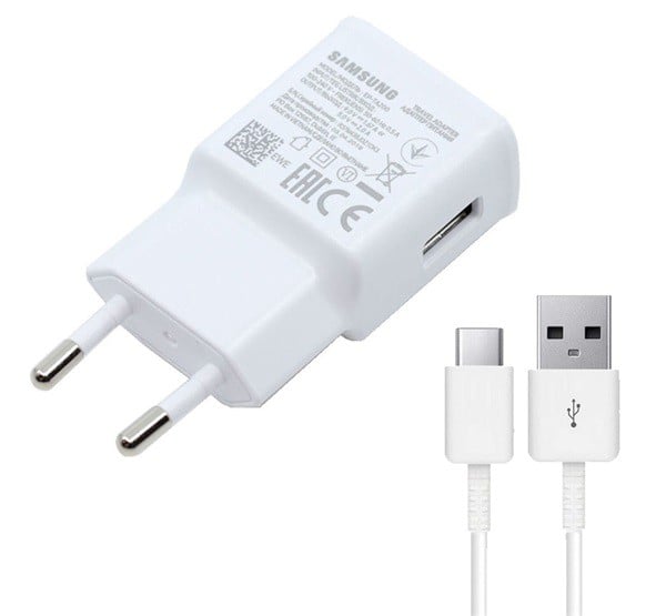 SAMSUNG hálózati töltő USB aljzat (5V / 2000 mA, gyorstöltés támogatás + EP-DG970BWE Type-C kábel 100cm ) FEHÉR (EP-TA200EWE_TYPEC / ...