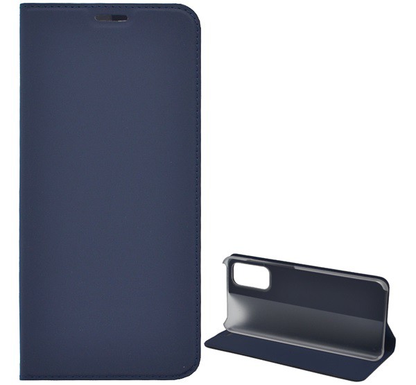 Tok álló, bőr hatású (FLIP, oldalra nyíló, asztali tartó funkció) SÖTÉTKÉK [Samsung Galaxy S20 5G (SM-G981U)]