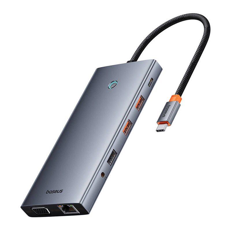Hub 13in1 Baseus PortalJoy USB-C to HDMI+DP+VGA+C+USB+PD+RJ45+SD/TF+3.5mm (grey) Hub 13in1 Baseus PortalJoy USB-C to HDMI+DP+VGA+C+USB+PD+RJ45+SD/TF+3.5mm (grey)