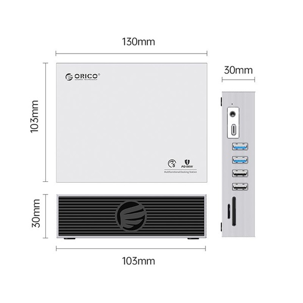 ORICO ORICO-CDH-15H-GY-BP Type-C 15in1 10Gbps Multifunkciós dokkoló állomás ORICO ORICO-CDH-15H-GY-BP Type-C 15in1 10Gbps Multifunkciós dokkoló állomás