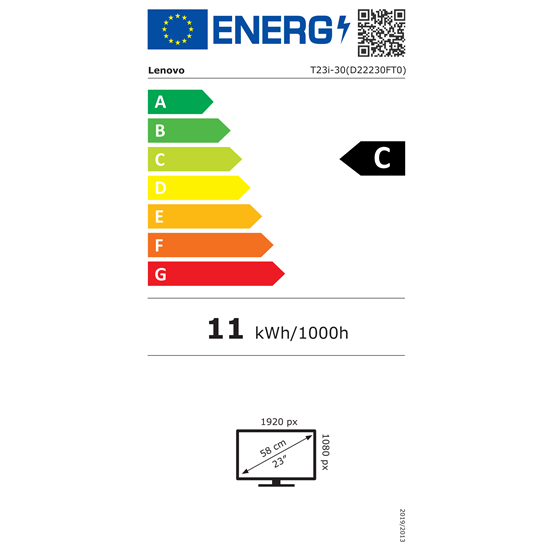  Lenovo 23" ThinkVision T23I-30 IPS WLED monitor