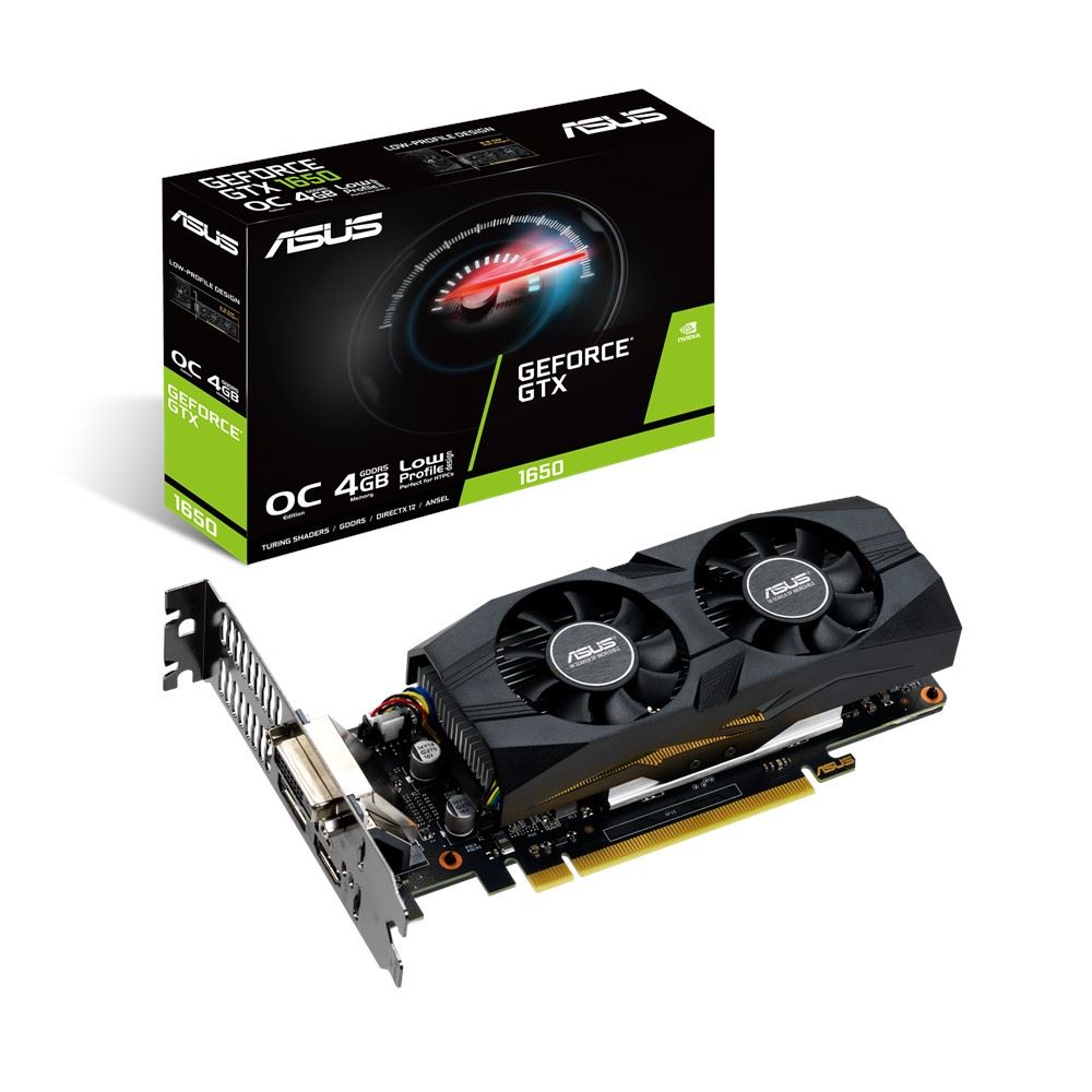 ASUS GeForce GTX 1650 4GB OC videokártya (GTX1650-O4G-LP-BRK)