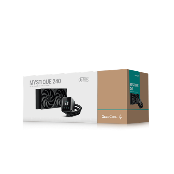 DeepCool CPU Water Cooler MYSTIQUE 240 max 21dB max. 123,09 m3/h 2x12cm LED kijelző fekete DeepCool CPU Water Cooler MYSTIQUE 240 max 21dB max. 123,09 m3/h 2x12cm LED kijelző fekete