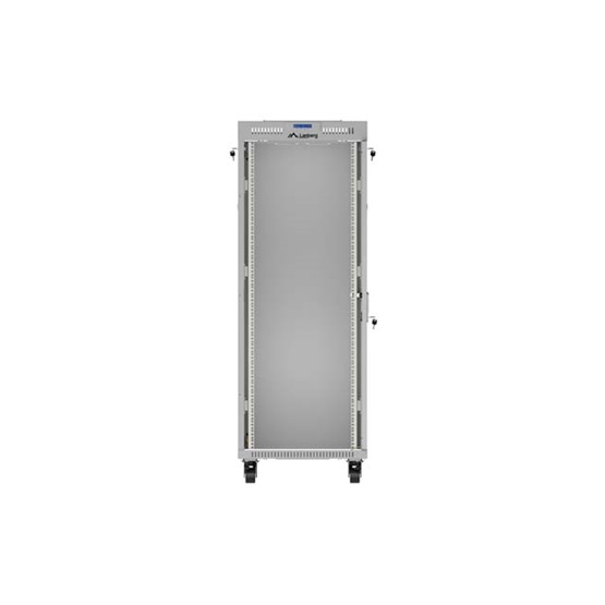 Lanberg 19" szabadon álló rack szekrény 32U 600X800 üvegajtó lapraszerelt LCD kijelző Szürke V2