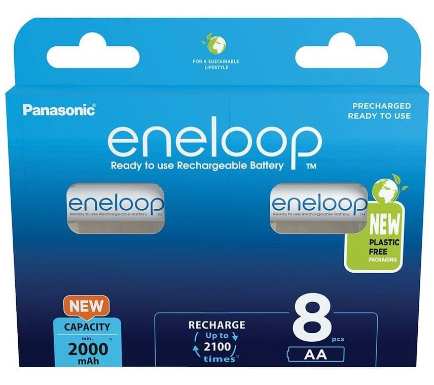 Panasonic Eneloop 1.2V AA 2000mAh akku (8db) (BK-3MCDE/8BE)