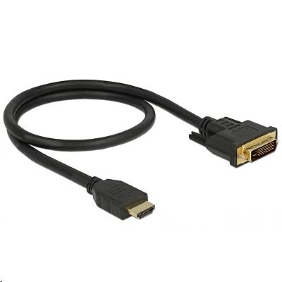 Delock 85652 HDMI male to DVI 24+1 male kétirányú kábel, 1m Delock 85652 HDMI male to DVI 24+1 male kétirányú kábel, 1m