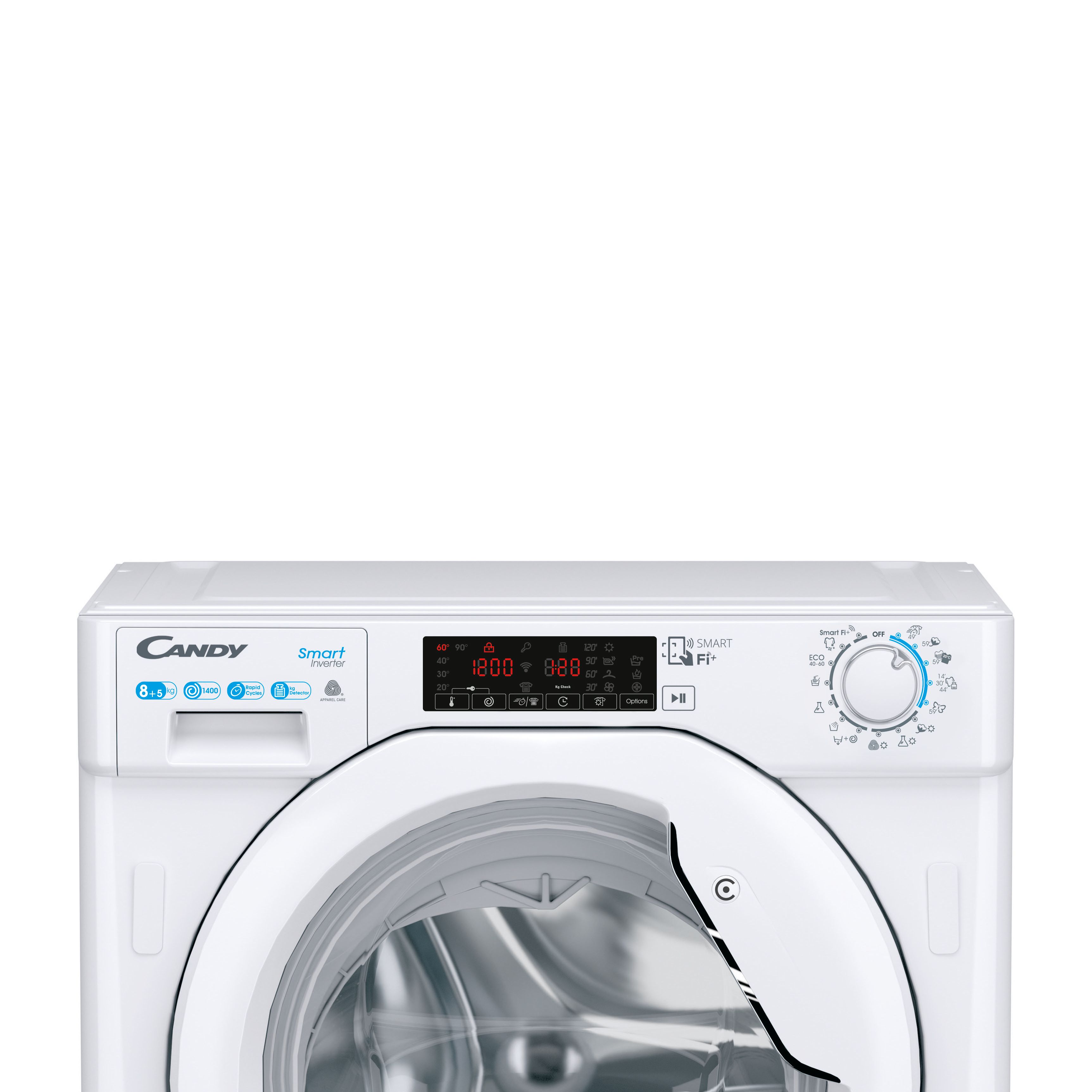 Candy CBDO485TWME/1-S Beépíthető elöltöltős mosó- és szárítógép – 8 kg, 1400 ford./perc, D Energiaosztály, Simply-Fi  Wi-Fi + NFC, Mix Power System
